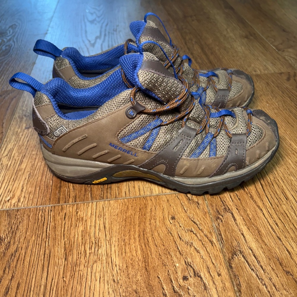 Merrell Siren Sport 2 Waterproof Hiking Shoes Womens 8 Brown Blue J21442 Vibram